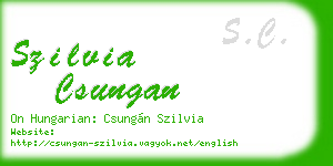szilvia csungan business card